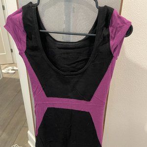 bebe colorblock purple black dress size s